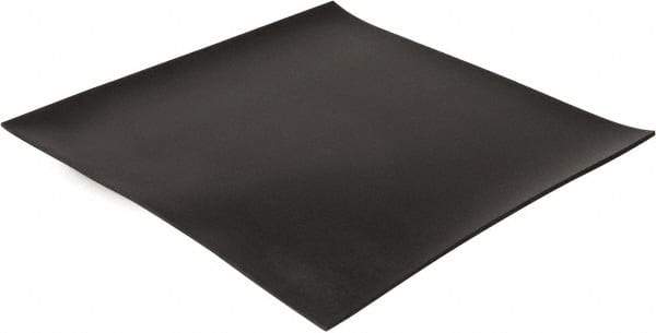 Made in USA - 12" Long, 12" Wide, 1/8" Thick, Buna-N Rubber Foam Sheet - 50 to 60 Durometer, Black, -40 to 212°F, 1,500 psi Tensile Strength, Stock Length - Americas Tooling