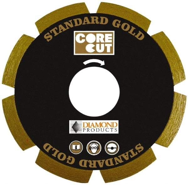 Core Cut - 8" Diam, 20mm Arbor Hole Diam, Wet & Dry Cut Saw Blade - Diamond-Tipped, Standard Round Arbor - Americas Tooling