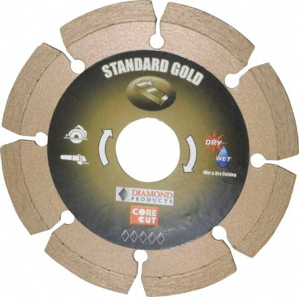 Core Cut - 4" Diam, 20mm Arbor Hole Diam, Wet & Dry Cut Saw Blade - Diamond-Tipped, Standard Round Arbor - Americas Tooling