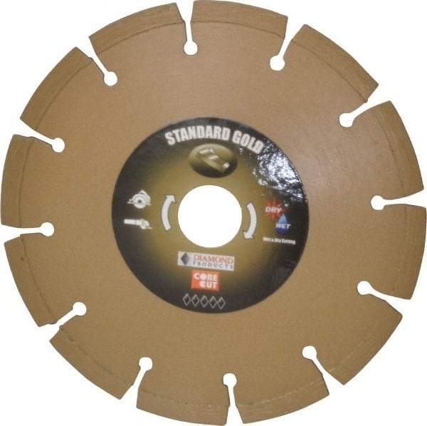 Core Cut - 6" Diam, 20mm Arbor Hole Diam, Wet & Dry Cut Saw Blade - Diamond-Tipped, Standard Round Arbor - Americas Tooling