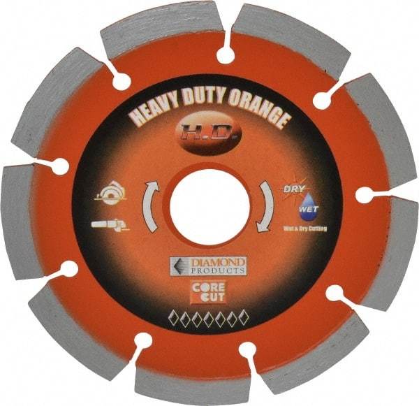 Core Cut - 4-1/2" Diam, 20mm Arbor Hole Diam, Wet & Dry Cut Saw Blade - Diamond-Tipped, Standard Round Arbor - Americas Tooling