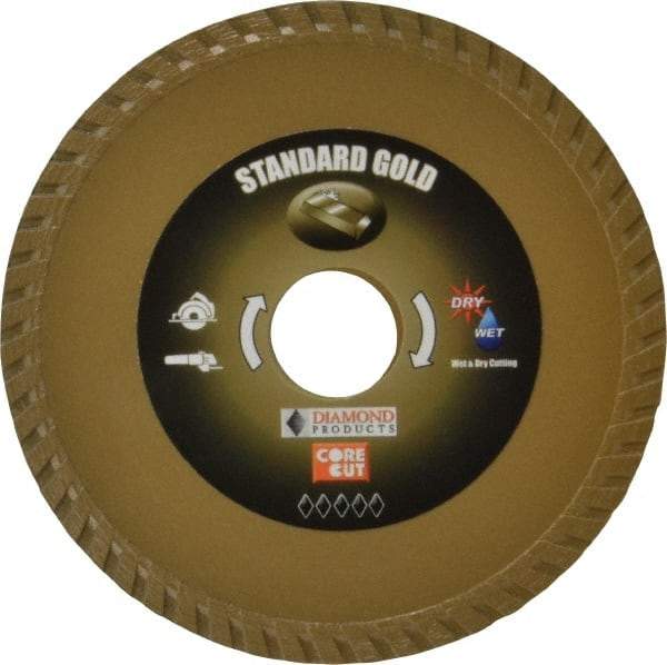 Core Cut - 4-1/2" Diam, 20mm Arbor Hole Diam, Wet & Dry Cut Saw Blade - Diamond-Tipped, Diamond Arbor - Americas Tooling