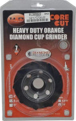 Core Cut - 4" Diam, 7/8" Hole Size, 3/16" Overall Thickness, Spiral Cup Tool & Cutter Grinding Wheel - Diamond, 15,000 RPM - Americas Tooling