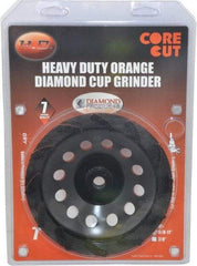 Core Cut - 7" Diam, 3/16" Overall Thickness, Spiral Cup Tool & Cutter Grinding Wheel - Diamond, 8,725 RPM - Americas Tooling