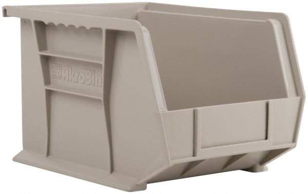 Akro-Mils - 50 Lb. Load Capacity, 10-3/4" Deep, Gray Polymer Hopper Stacking Bin - 7" High x 8-1/4" Wide x 10-3/4" Long - Americas Tooling