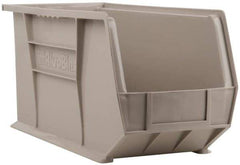 Akro-Mils - 60 Lb. Load Capacity, 18" Deep, Gray Polymer Hopper Stacking Bin - 9" High x 8-1/4" Wide x 18" Long - Americas Tooling