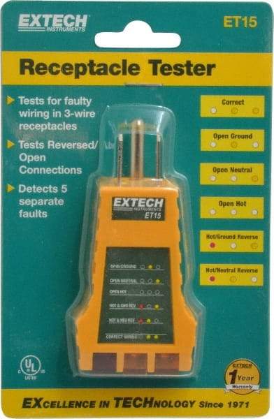 Extech - Receptacle Tester - LED Display - Americas Tooling