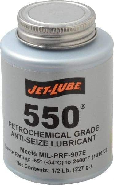 Jet-Lube - 0.5 Lb Can Extreme Pressure Anti-Seize Lubricant - Molybdenum Disulfide, -65 to 2,400°F, Steel Blue, Water Resistant - Americas Tooling