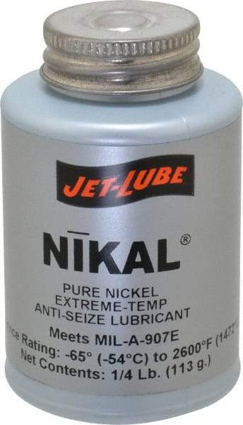 Jet-Lube - 0.25 Lb Can High Temperature Anti-Seize Lubricant - Nickel, -65 to 2,600°F, Silver Gray, Water Resistant - Americas Tooling