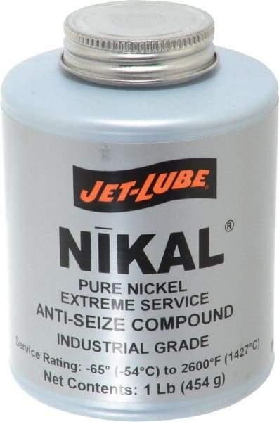 Jet-Lube - 1 Lb Can High Temperature Anti-Seize Lubricant - Nickel, -65 to 2,600°F, Silver Gray, Water Resistant - Americas Tooling