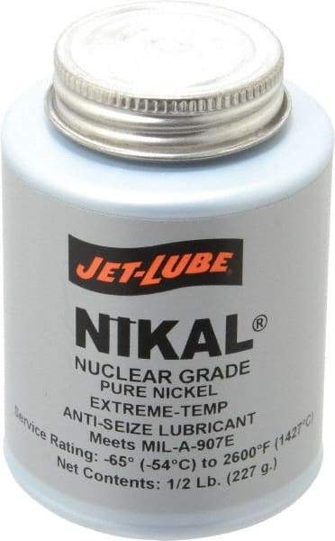 Jet-Lube - 0.5 Lb Can Extreme Temperature Anti-Seize Lubricant - Nickel, -65 to 2,600°F, Gray, Nuclear Grade - Americas Tooling