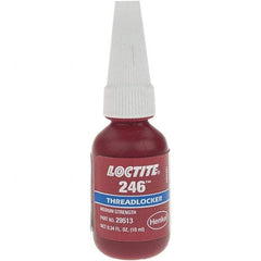 Loctite - 10 mL Bottle, Blue, Medium Strength Liquid Threadlocker - Series 246 - Americas Tooling