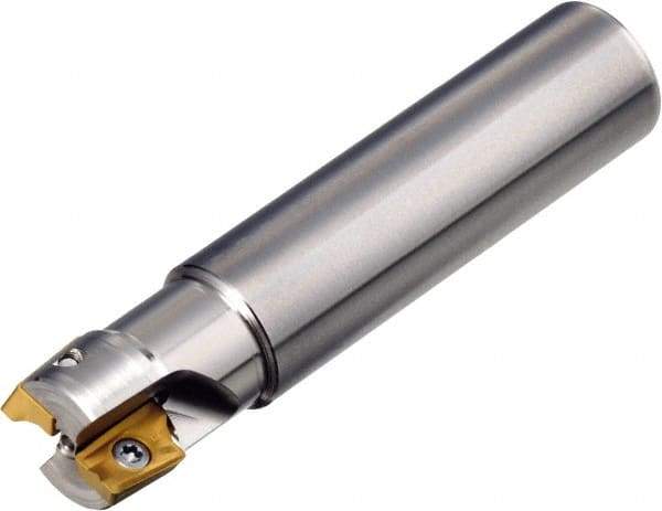 Sumitomo - 14mm Cut Diam, 16mm Shank Diam, 120mm OAL, Indexable Square Shoulder End Mill - AX.T 12350 Inserts, Cylindrical Shank, 90° Lead Angle, Through Coolant, Series WaveMill - Americas Tooling