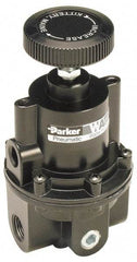 Parker - 3/8 NPT Port, 80 CFM, Aluminum Diaphragm Operated Regulator - 0 to 60 psi Range, 250 Max psi Supply Pressure, 1/4" Gauge Port Thread, 2.06" Wide x 4.35" High - Americas Tooling