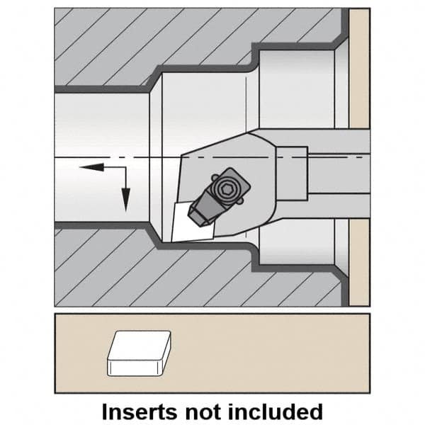 Kennametal - 55mm Min Bore Diam, 300mm OAL, 40mm Shank Diam, S-CCLN Indexable Boring Bar - 300mm Max Bore Depth, CN.N 120708 Insert, Clamp Holding Method - Americas Tooling