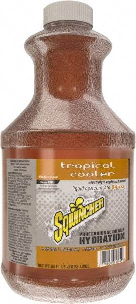 Sqwincher - 64 oz Bottle Tropical Cooler Activity Drink - Liquid Concentrate, Yields 5 Gal - Americas Tooling