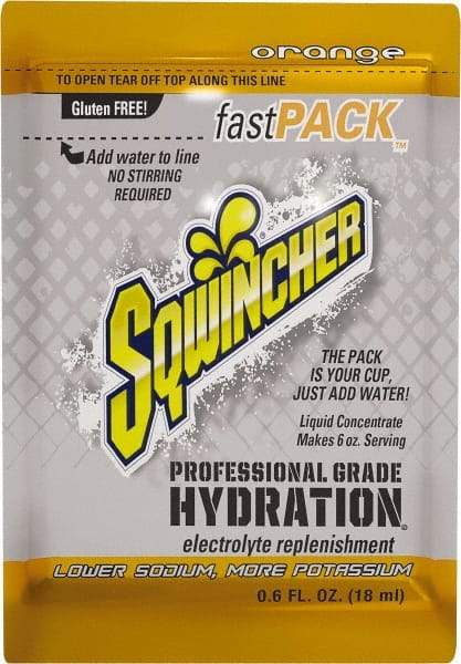 Sqwincher - 0.6 oz Pack Orange Activity Drink - Liquid Concentrate, Yields 6 oz - Americas Tooling