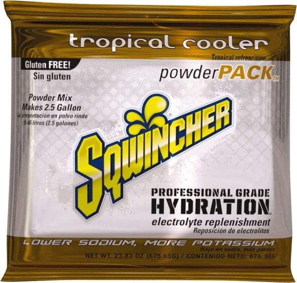 Sqwincher - 23.83 oz Pack Tropical Cooler Activity Drink - Powdered, Yields 2.5 Gal - Americas Tooling