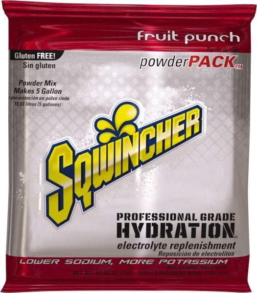 Sqwincher - 47.66 oz Pack Fruit Punch Activity Drink - Powdered, Yields 5 Gal - Americas Tooling