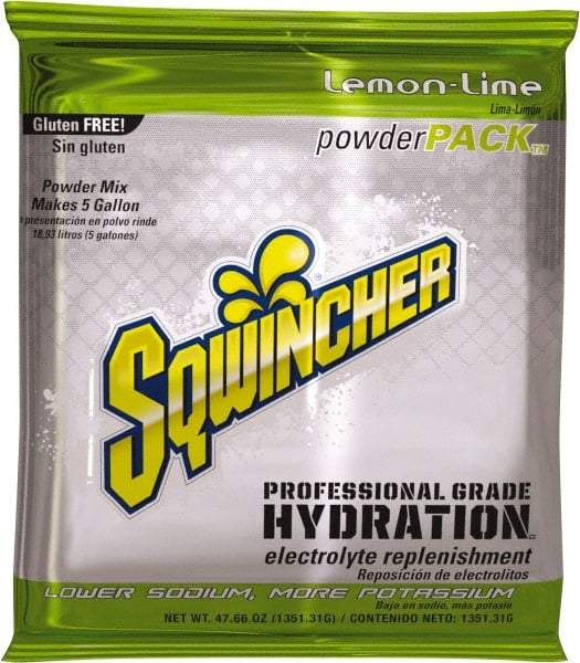 Sqwincher - 47.66 oz Pack Lemon-Lime Activity Drink - Powdered, Yields 5 Gal - Americas Tooling