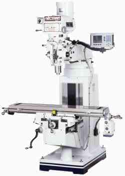 Vectrax - 10" Table Width x 54" Table Length, Variable Speed Pulley Control, 3 Phase Knee Milling Machine - R8 Spindle Taper, 5 hp - Americas Tooling