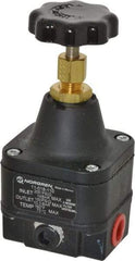 Norgren - 1/4 NPT Port, 12 CFM, Zinc Precision Constant Bleed Regulator - 3 to 150 psi Range, 200 Max psi Supply Pressure, 2.12" Wide x 4.55" High - Americas Tooling