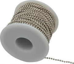 Made in USA - Number 3 Trade Size Steel Ball Chain - 0.095 Inch Ball Diameter, 12 Lbs. Tensile Strength, 100 Ft. Long , 94 Balls per Foot - Americas Tooling