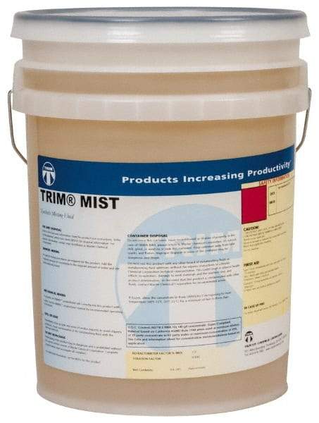 Master Fluid Solutions - Trim Mist, 5 Gal Pail Cutting & Grinding Fluid - Synthetic, For Milling - Americas Tooling