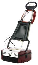 Minuteman - 12" Cleaning Width, Electric Floor Scrubber - 1 hp, 650 RPM, 45" Water Lift, 1 Gal Tank Capacity, Series P12 - Americas Tooling