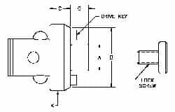 Parlec - PC6 Modular Connection 1-1/2" Pilot Diam Shell Mill Holder - 1.53" Flange to Nose End Projection, 3-3/4" Nose Diam - Exact Industrial Supply