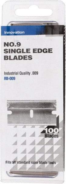 PHC - 100 Piece Steel Single Edge Blade - 1-1/2" OAL, 0.009" Blade Thickness - Americas Tooling