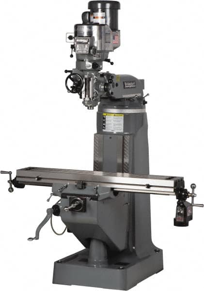 Bridgeport - 9" Table Width x 49" Table Length, Variable Speed Pulley Control, 3 Phase Knee Milling Machine - 2 hp - Americas Tooling