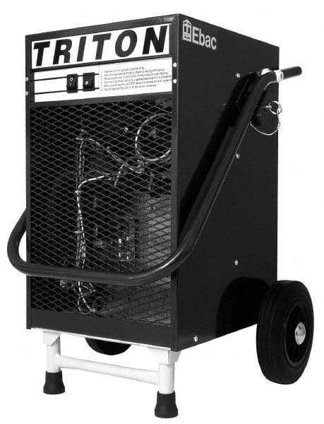 EBAC - 12 Gal Saturation Capacity, 5 Amp, Portable Dehumidifier - 19-1/2" Wide x 29" High x 15-1/2" Deep, 51 Pint Volume Capacity, 5/8 hp - Americas Tooling