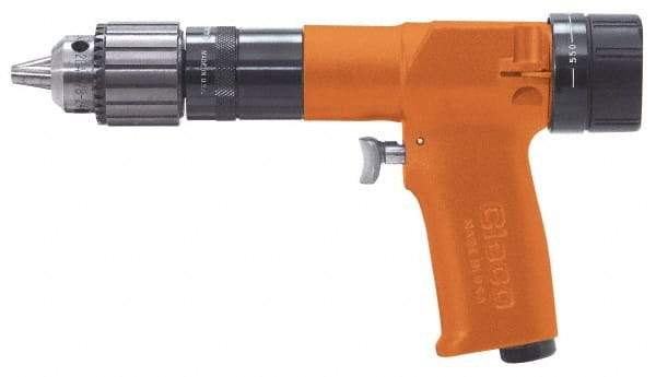 Cleco - 3/8" Keyed Chuck - Pistol Grip Handle, 1,250 RPM, 0.7 hp, 90 psi - Americas Tooling