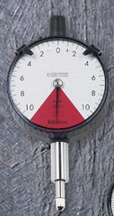 Mitutoyo - 1.6mm Range, 80-0-80 Dial Reading, 0.02mm Graduation Dial Drop Indicator - 2-1/8" Dial, 2mm Range per Revolution, 0.016mm Accuracy - Americas Tooling