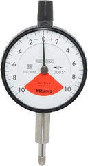 Mitutoyo - 0.02" Range, 10-0-10 Dial Reading, 0.0005" Graduation Dial Drop Indicator - 2-3/16" Dial, 0.028" Range per Revolution, 0.0005" Accuracy - Americas Tooling