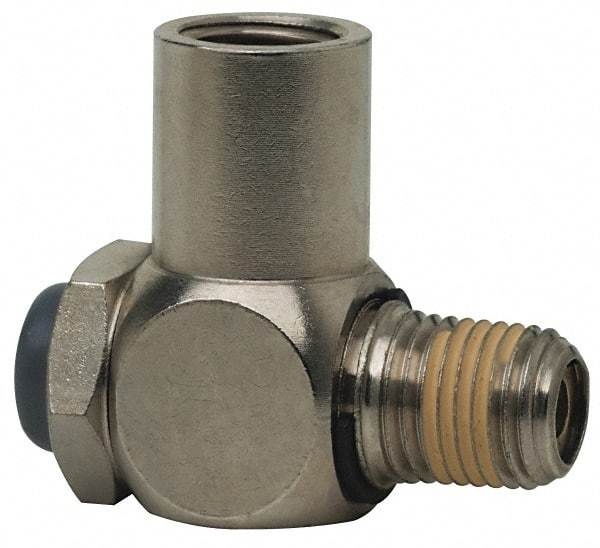 Norgren - 1/2" Female NPT x 1/2" Male NPT Tamper Resistant Flow Control Valve - 5 to 150 psi, Needle Valve & Brass Material - Americas Tooling