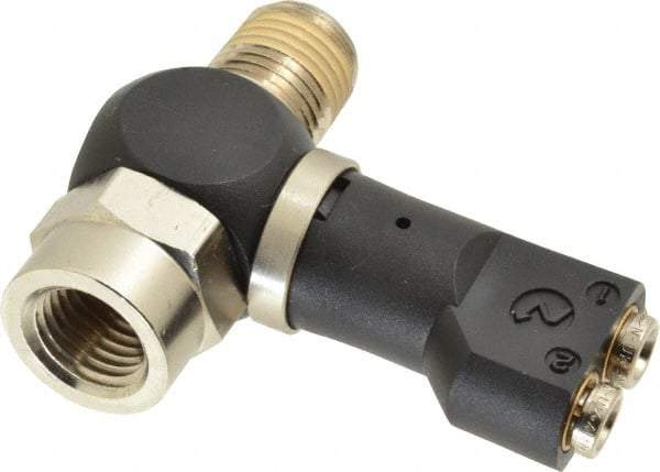 Norgren - 5/32" Tube x 1/4" NPTF Pressure Sensor Fitting Valve - 0 to 145 psi & Brass Material - Americas Tooling