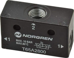 Norgren - 1/4" NPT x 1/4" NPT Shuttle Valve - 10 to 145 psi & Zinc Body - Americas Tooling