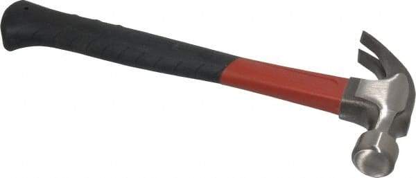 Plumb - 1 Lb Head, Curved-Premium Plumb Hammer - 13-1/2" OAL, Smooth Face, Fiberglass Handle with Grip - Americas Tooling