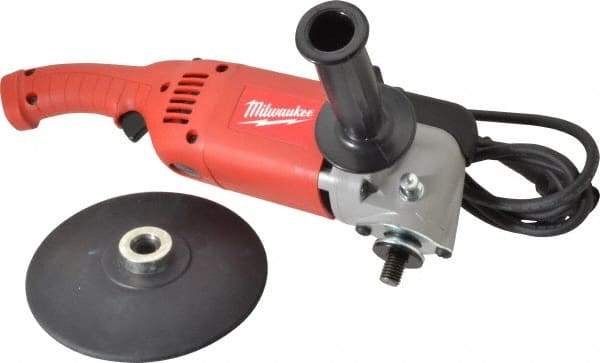 Milwaukee Tool - 7 to 9" Pad Diam, 1,750 RPM, Handheld Electric Polisher - 5/8-11" Spindle Thread, 11 Amps, 120 Volts - Americas Tooling