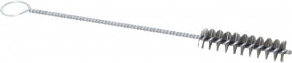 PRO-SOURCE - 2-1/2" Long x 5/8" Diam Steel Twisted Wire Bristle Brush - Single Spiral, 9" OAL, 0.008" Wire Diam, 0.142" Shank Diam - Americas Tooling