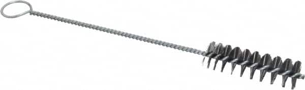 PRO-SOURCE - 2-1/2" Long x 3/4" Diam Steel Twisted Wire Bristle Brush - Single Spiral, 9" OAL, 0.008" Wire Diam, 0.142" Shank Diam - Americas Tooling