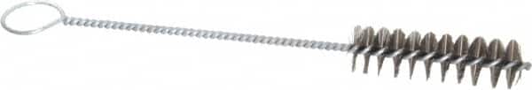 PRO-SOURCE - 3" Long x 7/8" Diam Steel Twisted Wire Bristle Brush - Single Spiral, 10" OAL, 0.008" Wire Diam, 0.16" Shank Diam - Americas Tooling