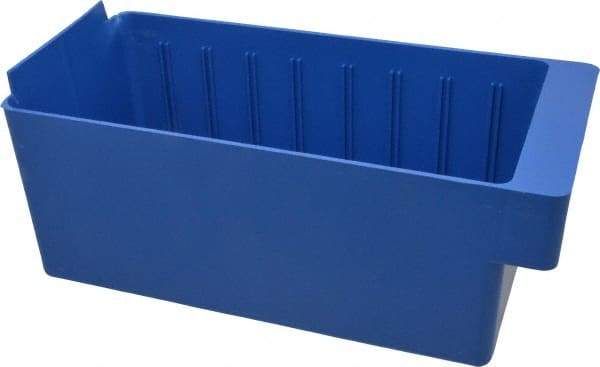 Quantum Storage - 11-5/8" Deep, Blue High-Impact Polystyrene Drawer Bin - 4-5/8" High x 5-9/16" Wide x 11-5/8" Long - Americas Tooling