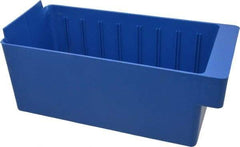 Quantum Storage - 11-5/8" Deep, Blue High-Impact Polystyrene Drawer Bin - 4-5/8" High x 5-9/16" Wide x 11-5/8" Long - Americas Tooling