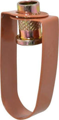 Empire - 3/4" Pipe, 3/8" Rod, Carbon Steel Emlok Swivel Ring Hanger - Copper Plated, 400 Lb Capacity - Americas Tooling