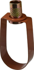 Empire - 1" Pipe, 3/8" Rod, Carbon Steel Emlok Swivel Ring Hanger - Copper Plated, 600 Lb Capacity - Americas Tooling