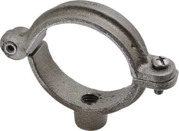 Empire - 1-1/2" Pipe, 3/8" Rod, Malleable Iron Split Ring Hanger - Black, 180 Lb Capacity - Americas Tooling