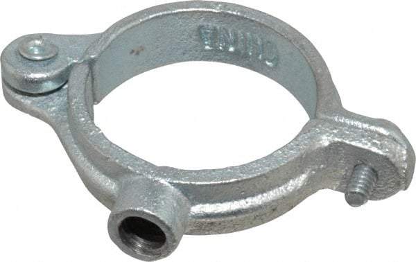 Empire - 1-1/4" Pipe, 3/8" Rod, Malleable Iron Split Ring Hanger - Electro Galvanized, 180 Lb Capacity - Americas Tooling